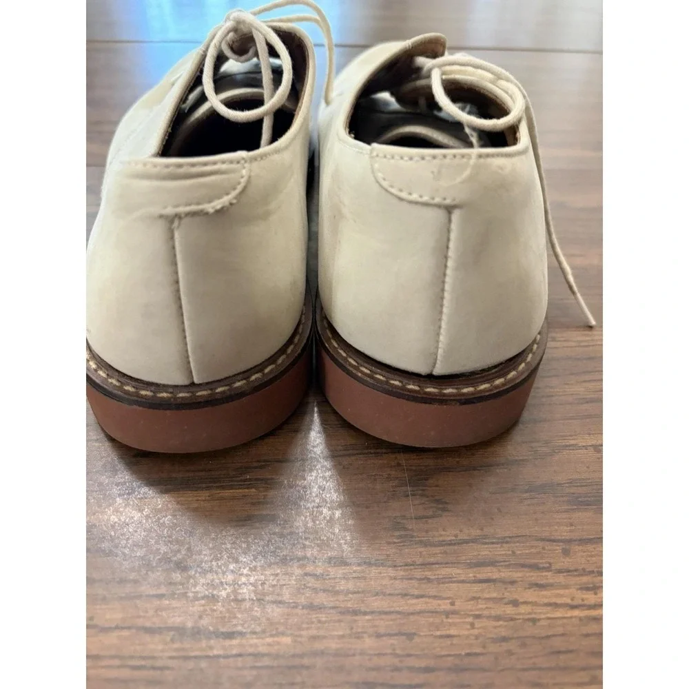 Bass Middlebury Leather Oxford Shoes Men's 10.5 Cream Tan Lace Up Dress Casual